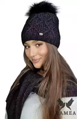 Komplet damski zimowy czapka z chustą me Podobne : Komplet damski zimowy czapka z chustą merino wool w kolorze czarnym-wzór  Frezja (czarny-wzór) - 124393