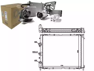 ﻿ Wymiary radiatora: 476 X 399 X 40 mm Materiał produktu: Aluminium Materiał produktu: tworzywo sztuczne DODATKOWE INFORMACJE (ZASTOSOWANIE PRODUKTU) Poniżej znajdują się informacje odnośnie zastosowania oferowanej części w poszczególnych pojazdach (np. strona montażu części w pojeździe. c