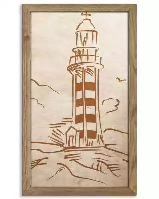Drewniany obraz - Latarnia w dębowej ram