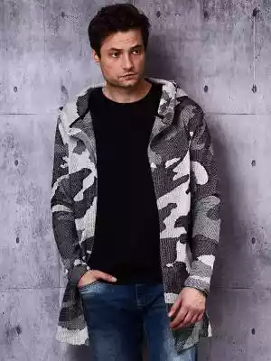 Narzutka bluza męska szaro-czarny Podobne : Narzutka płaszcz czarny - 988431