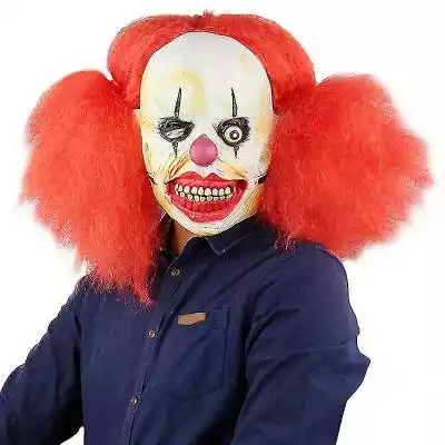 Mssugar Creepy Evil Scary Halloween Part Podobne : Mssugar Creepy Evil Scary Halloween Party Clown Mask Mask Rude włosy Cosplay Prop czerwony - 2756402