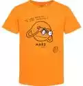 T-shirt z krótkim rękawem dla chłopca, z planetą mars, pomarańczowa, 9-13 lat