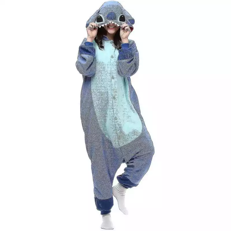 Stitch Costume Pajama Onesie Jumpsuit Bielizna nocna Animal Hoodie V niebieski 125  ceny i opinie