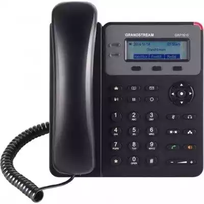 Telefon IP GXP 1615 GXP1615 został wprowadzony na rynek ze względu na wysokie zapotrzebowanie na telefony IP obsługujące jedno konto SIP,  które są wyposażone w zintegrowany zasilacz PoE. GXP1615 jest standardowym telefonem IP firmy Grandstream przeznaczonym dla małych firm. Model działa p