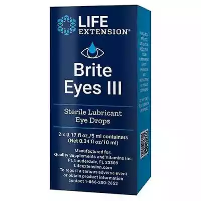 Life Extension Brite Eyes III, 2 fiolki  Podobne : Life Extension Przedłużenie życia Quick Brain Nootropic, 30 Veg Caps (Opakowanie 2) - 2926582