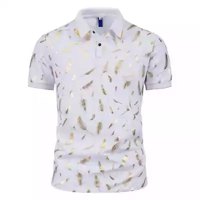 Mssugar Męska codzienna koszulka polo z  Podobne : Mssugar Męska codzienna koszulka polo z krótkim rękawem Casual Feather Printed Basic Top Slim Fit T-shirt Czarny 2XL - 2789061