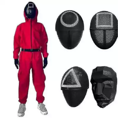 Unisex Squid Game Costume Cosplay Jumpsu Podobne : Unisex Squid Game Costume Cosplay Jumpsuit + Squid Game Mask Halloween Cosplay Outfit Gifts V Trójkąt XXL - 2725784