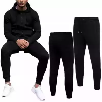Spodnie Dresowe Joggery Czarne XW01 XL Allegro/Moda/Odzież, Obuwie, Dodatki/Odzież męska/Spodnie/Dresowe