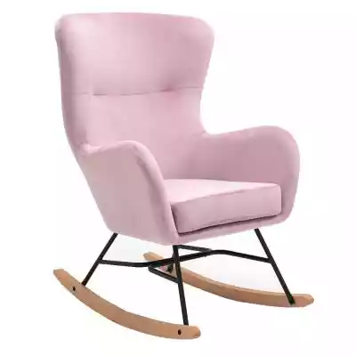 Fotel bujany różowy, welurowy - NILSEN (