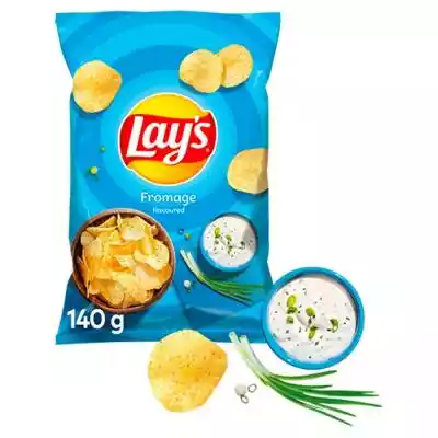         Lay's                Chrupiące chipsy Lay's powstają z wyselekcjonowanych ziemniaków,  które kroimy w plastry,  smażymy i pysznie przyprawiamy.Każdy dzień smakuje lepiej z Lay's!}                Chipsy ziemniaczane o smaku śmietankowego serka z ziołami.    