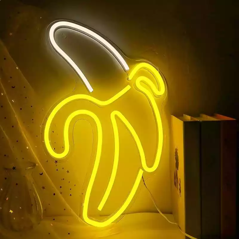 Xceedez Banana Wall Light Neon Signled Neon Light Wall Sign For Bedroom Party Christmas Decorations, Home Decor, banana Neon Sign Holiday Decor Pow... Xceedez ceny i opinie