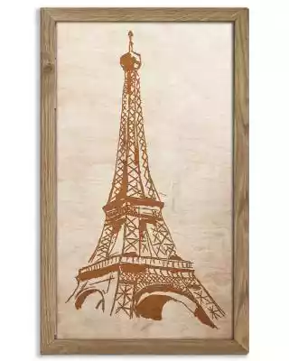 Drewniany obraz - Wieża Eiffla 2 w dębowej ramie 70x50cm Dąb,  Orzech,  Heban Najpopularniejsza budowla w całej Francji,  najwyższa w Paryżu,  zwana również 