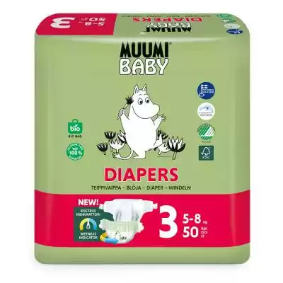Muumi Baby, Jednorazowe pieluszki ekolog Podobne : Muumi Baby, Jednorazowe pieluszki ekologiczne dla dzieci, rozmiar 3 (5-8kg), 50 szt. - 39432