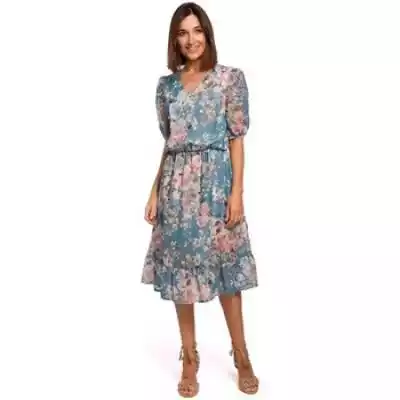 sukienki Style  S215 Szyfonowa sukienka z falbanami - model 4  multicolour Dostępny w rozmiarach dla kobiet. EU XXL, EU S, EU M, EU L, EU XL.