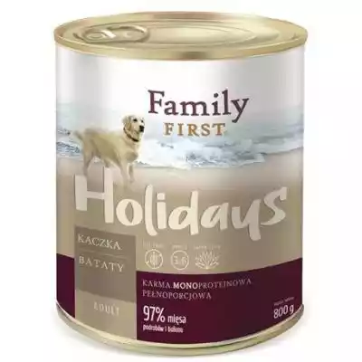 FAMILY FIRST Holidays Adult Kaczka z bat Podobne : FAMILY FIRST Holidays Adult Kaczka z batatami - mokra karma dla psa - 800 g - 88447