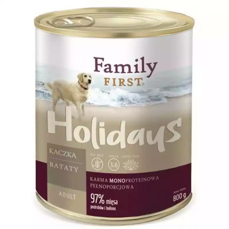 FAMILY FIRST Holidays Adult Kaczka z batatami - mokra karma dla psa - 800 g Family First ceny i opinie
