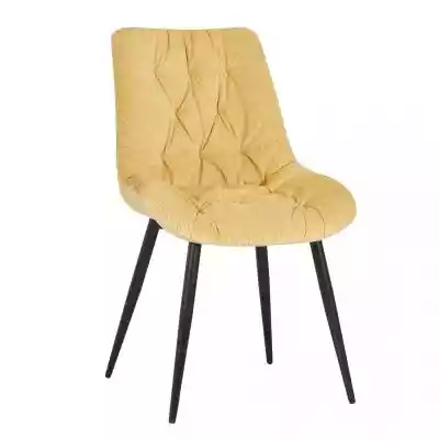 Krzesło tapicerowane Oliver sztruks żółt Krzesła > Krzesła według materiału > Krzesła tapicerowane