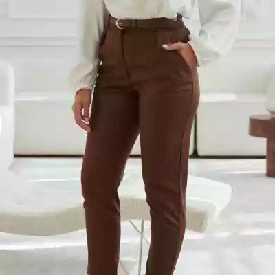 Spodnie cygaretki brązowe - sklep z odzi Podobne : Spodnie cygaretki brązowe - sklep z odzieżą damską More'moi - 2456