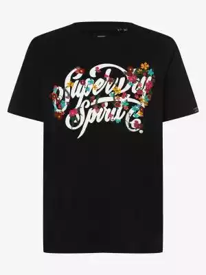 Moc kwiatów: koszulka z logo marki Superdry jest ozdobiona kolorowymi pnączami kwiatów.
