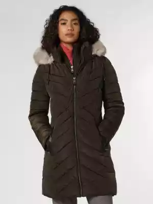 Kołnierz ze sztucznego futra i detale w stylu skóry podkreślają prosty wygląd funkcyjnej kurtki pikowanej marki DKNY.
