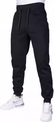 Spodnie Dresowe Męskie Joggery Czarne Ci Podobne : Czarne Spodnie Dresowe Męskie Basic Pants 120 T Black - M - 5847
