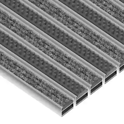 Opis produktuClean Ryps-Scrub to wewnętrzna wycieraczka aluminiowa z osuszającymi wkładami czyszczącymi osadzonymi w profilach aluminiowych. Cechuje się wysoką wytrzymałością,  a przede wszystkim odpornością są na ścieranie i wygniatanie. Całość wycieraczki połączona jest przy pomocy nierd