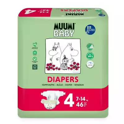 Muumi Baby, Jednorazowe pieluszki ekolog Podobne : Muumi Baby, Jednorazowe pieluszki ekologiczne dla dzieci, rozmiar  4 (7-14kg), 46 szt. - 39466