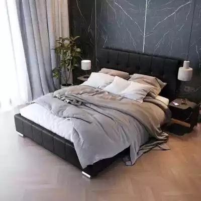 Łóżko 140x200 z pojemnikiem, czarne LB-1 Meble > Łóżka > Łóżka tapicerowane