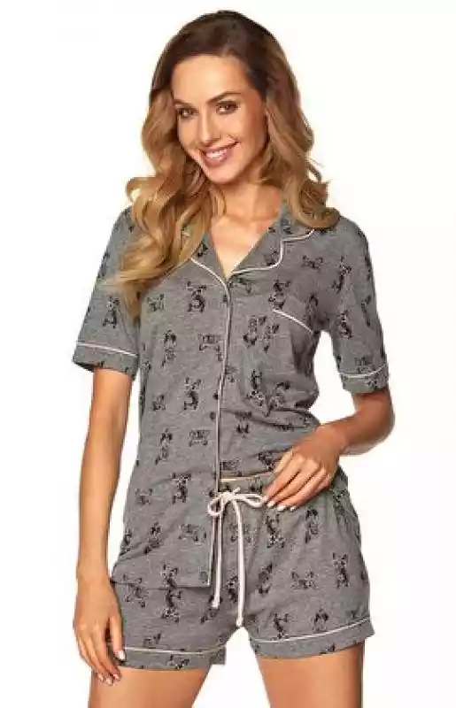Piżama damska SAL-PY-1169 (szary melanż-wzór) Rossli ceny i opinie
