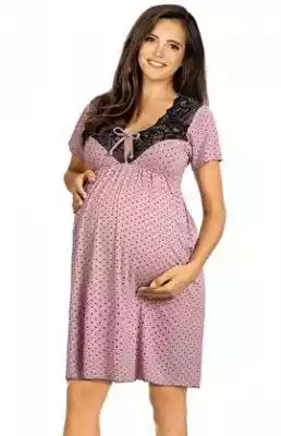 3093 koszula ciążowa (różowy-wzór) piżamy/koszule nocne
