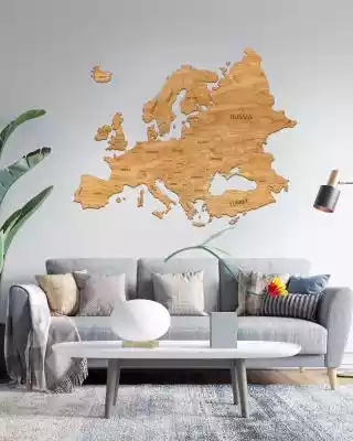 Drewniana Mapa Europy 120x100cm Dąb mapa swiata na sciane 3d