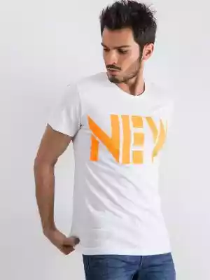 T-shirt T-shirt męski biały Podobne : Męski t-shirt z napisem nobody's perfect really?,  granatowy - 30127