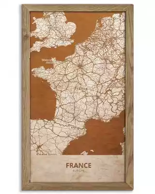 Drewniany obraz państwa- Francja w dębow Podobne : Drewniany obraz państwa- Wielka Brytania w dębowej ramie 50x30cm Dąb, Orzech, Heban - 16305