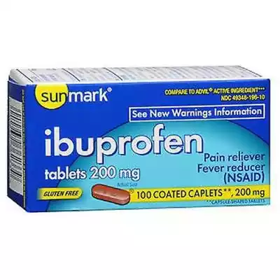 Sunmark Ibuprofen, 200 mg, 100 tabletek  Zdrowie i uroda > Opieka zdrowotna > Zdrowy tryb życia i dieta > Witaminy i suplementy diety