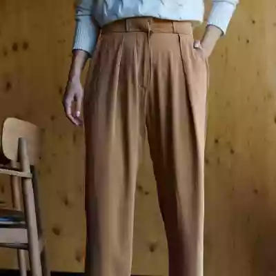 Eleganckie spodnie z wysokim stanem i sz szeroka