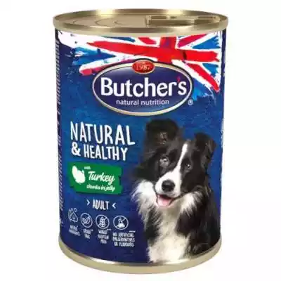 BUTCHER'S Natural&Healthy - mokra karma dla psa z indykiem w galarecie - puszka - 400 g BUTCHER'S Natural&Healthy - mokra karma dla psa z indykiem w galarecie - puszka - 400 g Butcher's Natural&Healthy to kompletna karma dla psów do codziennego żywienia,  odpowiadająca wymaganiom psów 