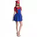 Suning Super Mario Luigi Kostium cosplayowy Dorosły Dzieci Fantazyjna sukienka Strój Odzież Mario Czerwone Kobiety M
