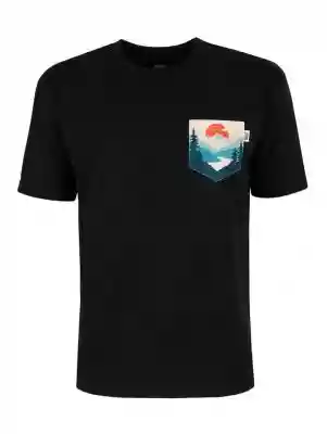 T-Shirt Relaks Unisex Czarny z Kieszonką Podobne : T-Shirt Relaks Unisex Czarny z Kieszonką Fioletowe Góry  - ZIMNO - 3507