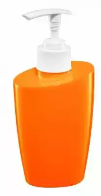 Dozownik mydła marki Bisk w kolorze pomarańczowym,  wykonany z polipropylenu.