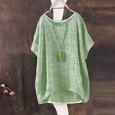 Mssugar Kobiety Summer Plain Scoop Neck  Podobne : Bluzka v-neck z długim rękawem szara - sklep z odzieżą damską More'moi - 2387