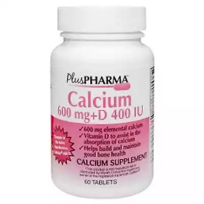Plus Pharma Calcium + VitaminD,  600 mg,  60 Count (Opakowanie po 3)