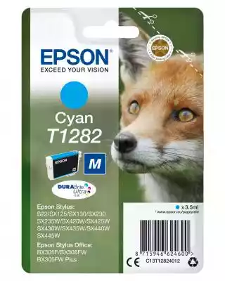 Epson (C13T12824012) Epson Fox Singlepack Cyan T1282 DURABrite Ultra Ink...