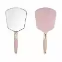 Xceedez Ręczne lustro z uchwytem, do makijażu toaletowego Home Salon Travel Use (kwadrat) Pink