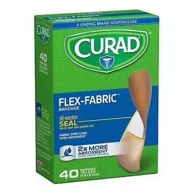 Curad Flexi Fabric 3/4X2.5 Bandaż, 40 ou Zdrowie i uroda > Opieka zdrowotna > Pierwsza pomoc > Środki opatrunkowe i bandaże