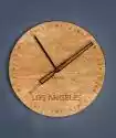 Dekoracyjny, drewniany zegar na ścianę - grawer Los Angeles - Dąb Dąb
