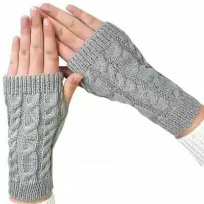 Rękawiczki bez palców mitenki szare wark Podobne : Rękawiczki bez palców mitenki długie czarne - 361933