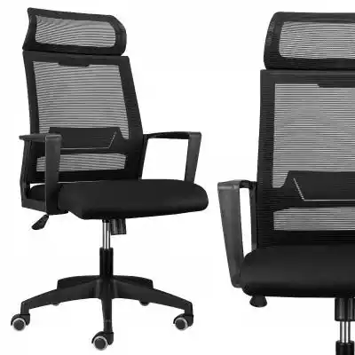 Fotel Krzesło Obrotowy Czarny Biurowy Do Podobne : Wygodny fotel do biurka obrotowy z ekoskóry czarny VIATI - 161313