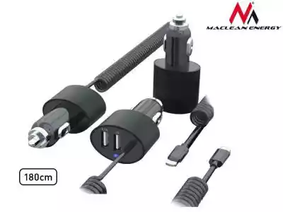 Wysokiej jakości uniwersalna ładowarka samochodowa firmy Maclean charakteryzująca się wysoką wydajnością prądową wynoszącą aż 5, 2A. Ładowarka Lightning o natężeniu prądu 1A posiada dwa dodatkowe wejścia USB o natężeniu prądu 2, 1A każde,  pozwalające podłączyć dowolny kabel.Dzięki zastoso