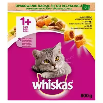         Whiskas                Sucha karma pełnoporcjowa dla dorosłych kotów.W Whiskas rozumiemy,  czego Twój kot naturalnie potrzebuje i co kocha.Dlatego karma Whiskas 1+ jest w 100 % kompletna i zbilansowana pod względem odżywczym,  z optymalnie dobranym zestawem witamin i minerałów,  ab
