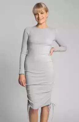 LA039 bawełniana sukienka (jasnoszary) Podobne : Biała bawełniana koszulka męska gładka T‑BASIC plus size - 27401